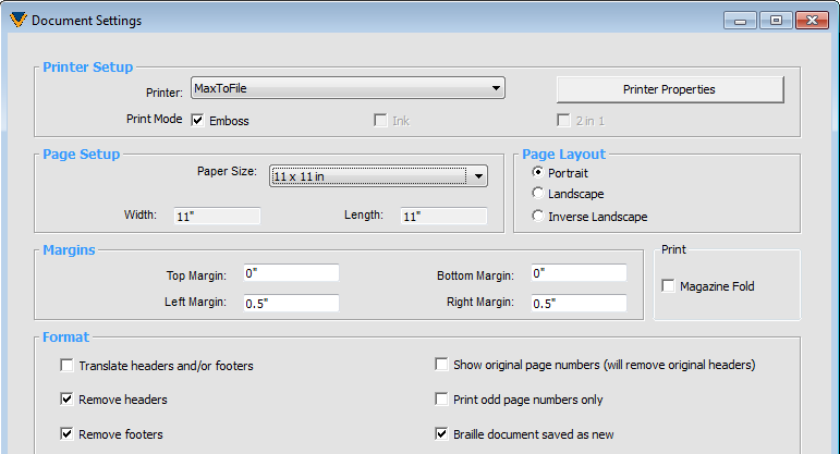 Document Settings